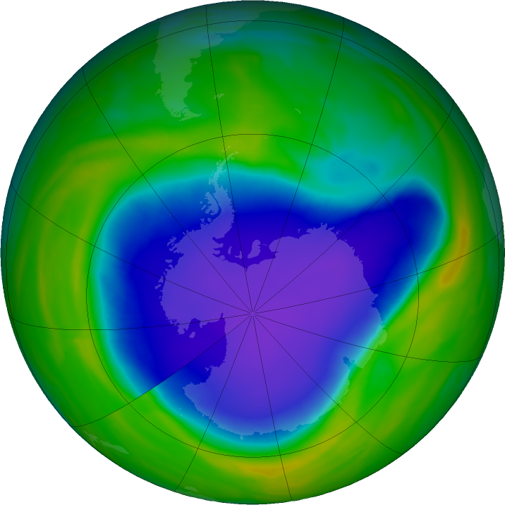 Antarctic ozone map for 05 November 2021